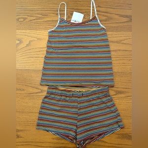 Calvin Klein Sleepwear Logo Cotton Stretch Pajama Set M New NWT